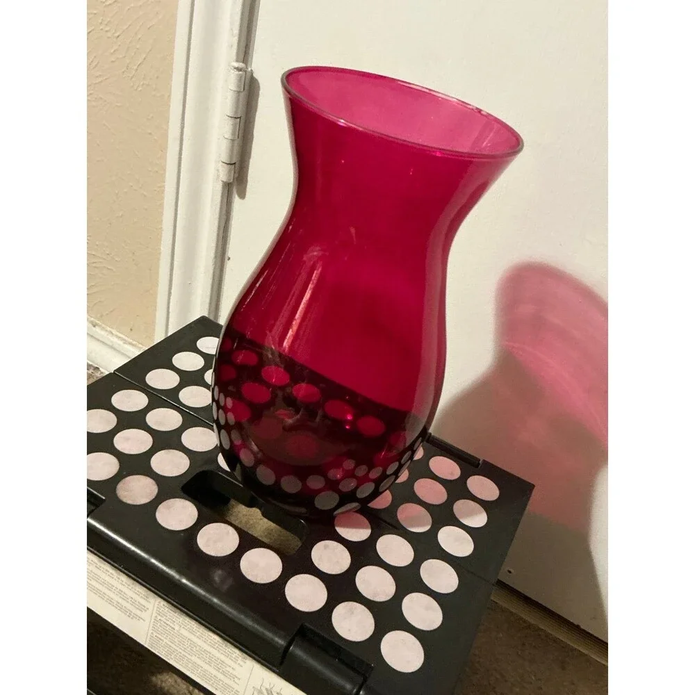 9.5” Red Flower Vase